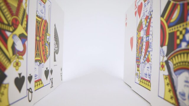 Playing cards close-up. Gambling in a casino.