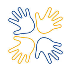 down syndrome hands around line style icon