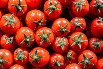 Beautiful red ripe cherry tomatoes