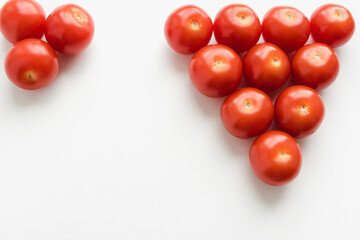 cherry tomatoes on a white background, tomatoes on a white background
