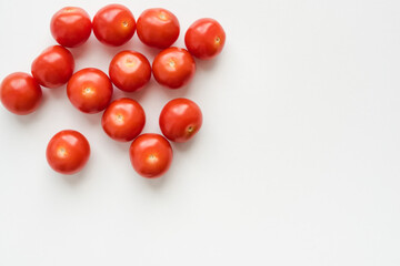 cherry tomatoes on a white background, tomatoes on a white background