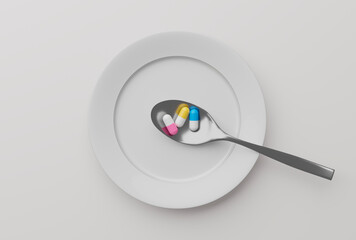pills on spoon