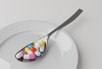 pills on spoon