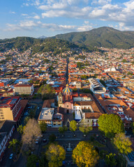 Fototapeta na wymiar Aerial view of the city of Uruapan