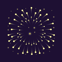 yellow fireworks splash lights in sky night