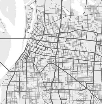 Urban city map of Memphis. Vector poster. Grayscale street map.