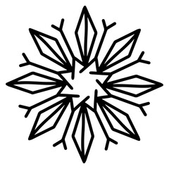 snowflake black on white background, isolated, vector, illustration, tattoo, laser cut, traditional holiday pattern, winter ornament