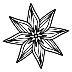 Mandala, Indian vintage ornament, pendant, logo, tattoo, vector illustration, drawing, decorative element, graphics, black and white stamp, relaxation