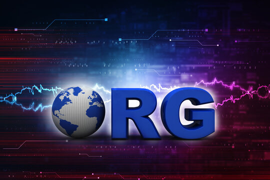 3d illustration Internet domain org