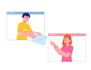 Message Sending Concept Flat Illustration