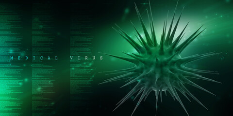 3d rendering Virus bacteria cells background
