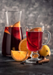 mulled wine with orange and spices