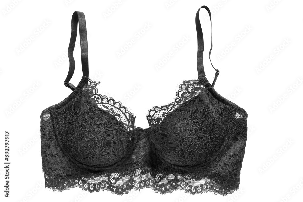 Poster black brassiere isolated