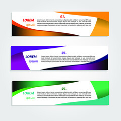 Banner Background Web Design Vector With Elegant And Simple Style with three designs