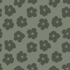 Green Floral Brush strokes Seamless Pattern Background