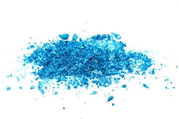 Blue tiny eye shadow on a white background