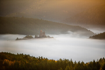 misty morning in the mountains