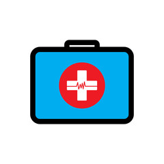 Obraz premium First aid kit flat Icon. Design template vector