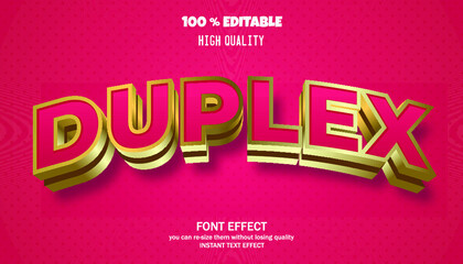 Duplex text effect. editable font