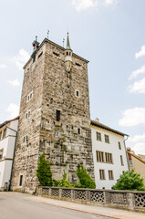 Brugg, Aare, Altstadt, Schwarzer Turm, Stadt, Steinbrücke, Brücke, Altstadthäuser, Jurasüdfuss,...