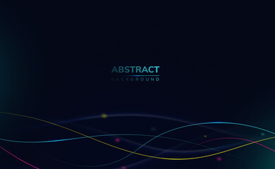 Modern dark blue professional technology abstract background wallpaper banner with shiny root lines 