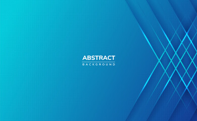 Modern blue 3d shiny abstract background with glowing edges and shadows