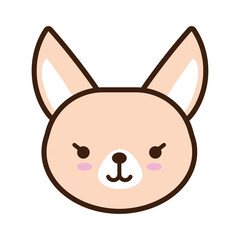 cute rabbit kawaii animal line and fill style