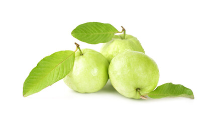 Guava fruit isolated on the white background.