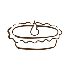 thanksgiving sweet pie delicious line style icon