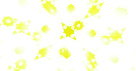 Blurred abstract background with bright holiday patterns. Blank background in yellow colors with empty space for text and festive patterns and light rays.