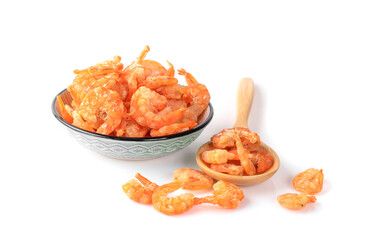 Dried shirmp an isolated on the white background.