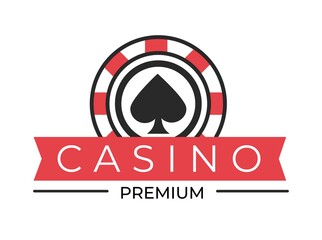 Casino club isolated icon spades sign poker chip