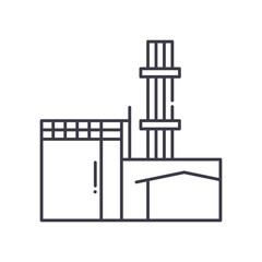 Power plant icon, linear isolated illustration, thin line vector, web design sign, outline concept symbol with editable stroke on white background.