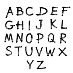 Vector hand drawn alphabet,Font brush stroke.
