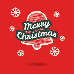 Scribble christmas bell background vector illustration. Merry christmas concept