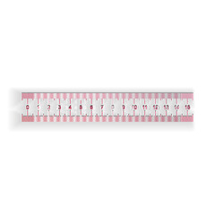 Paper cut Ruler icon isolated on white background. Straightedge symbol. Paper art style. Vector.