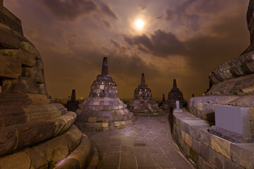 Fototapeta na wymiar Borobudur Buddist Temple - island Java Indonesia