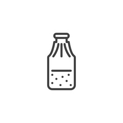 Juice bottle line icon. linear style sign for mobile concept and web design. Bottle of water outline vector icon. Symbol, logo illustration. Vector graphics