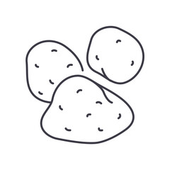 Potatos icon, linear isolated illustration, thin line vector, web design sign, outline concept symbol with editable stroke on white background.