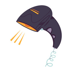 Barcode scanner symbol vector Illustration. Hand held bar code reader, scanning in logistics, Qr Code Shopping icon. Object  isolated on white background.