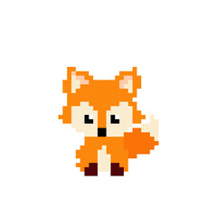 fox pixel image. vector illustration.