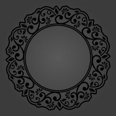 Elegant vintage vector ornament in classic style. Abstract traditional pattern with oriental elements. Classic dark vintage pattern