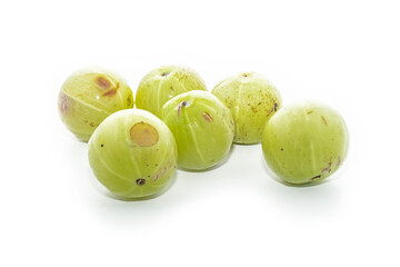 Isolatec gooseberries. green gooseberries isolated on white background