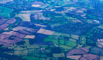 England UK Europe farmland rural villages aerial