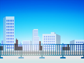 屋上からの都市の景観