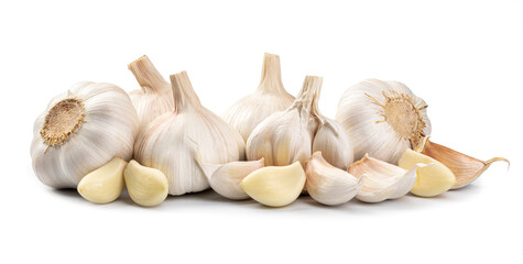 fresh garlic isolated on white background