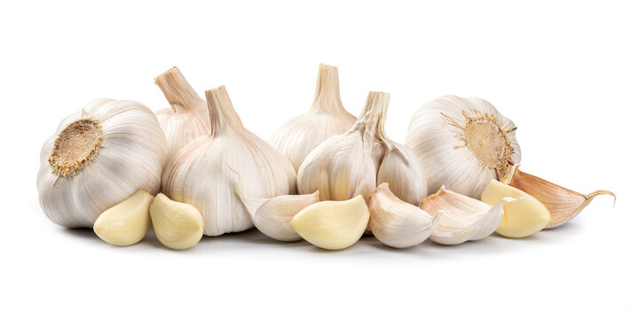fresh garlic isolated on white background