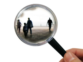Magnifier. search for people through a magnifying glass