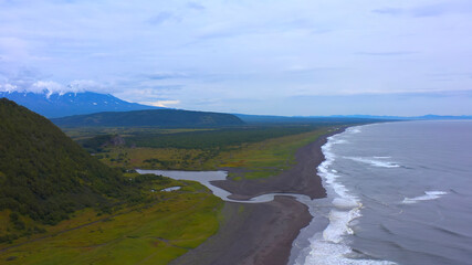 Travel to the Kamchatka Peninsula. Seascape of Kamchatka.