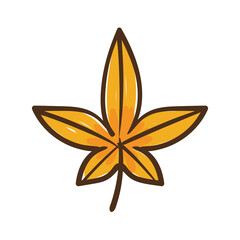 autumn maple leaf hand draw style icon